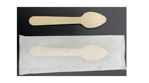 Wooden spoons, 110 and 140 mm, in compostable paper case