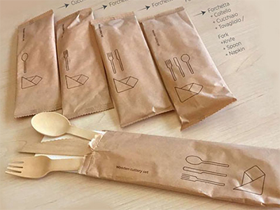 Wooden ecological and bio cutlery