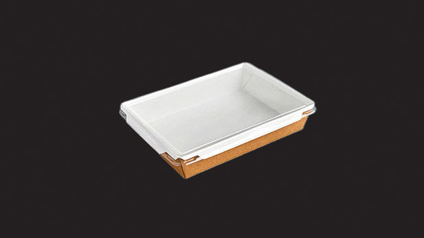 Kraft/white cardboard delivery containers