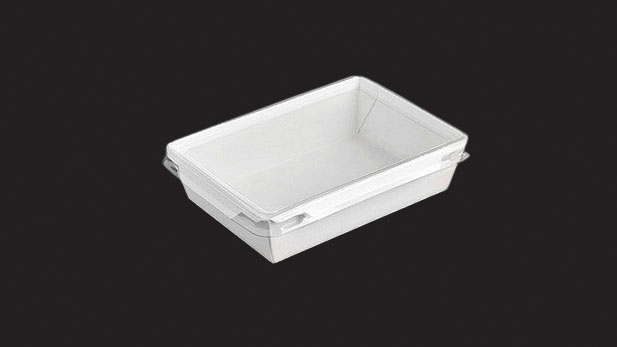 White cardboard delivery containers