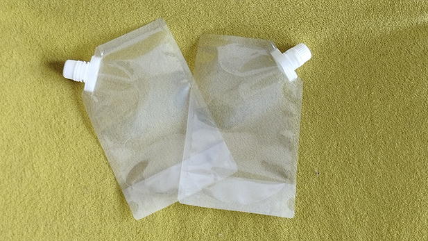  Doy Pack pouches for liquid contents with a spout