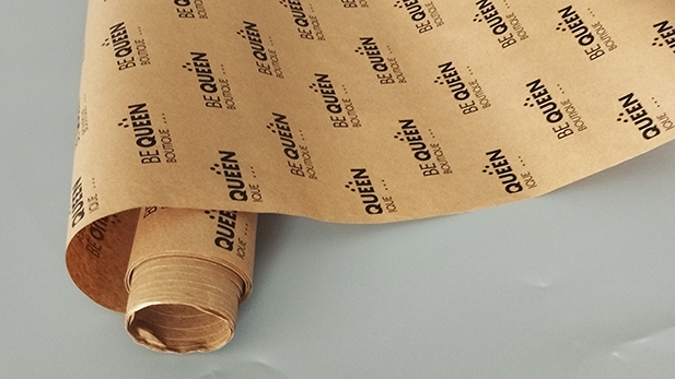 Брандирана опаковъчна хартия на ролка (40гр), крафт с печат за магазини