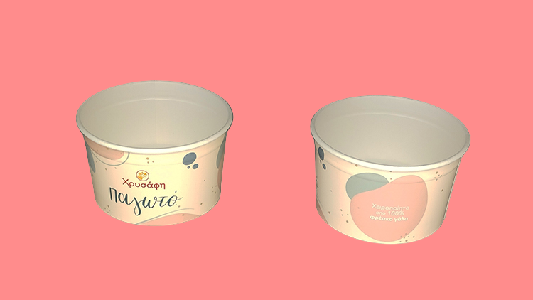 Custom made paper ice cream cups