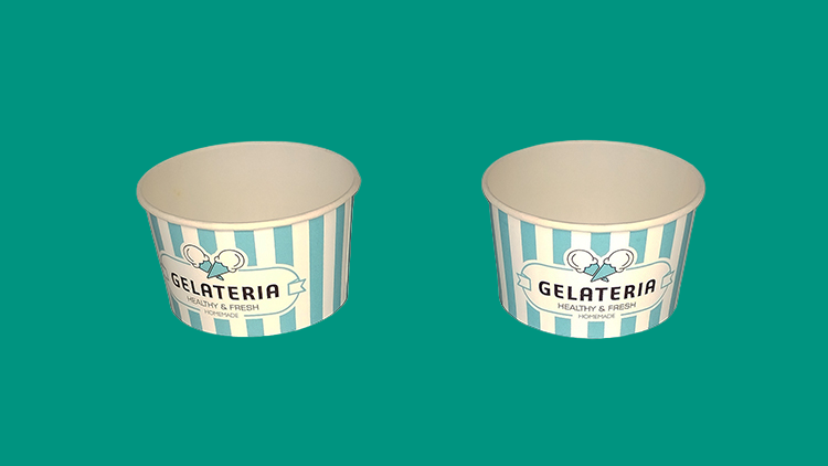 Custom made paper ice cream cups