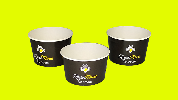 Personalized paper ice cream cups