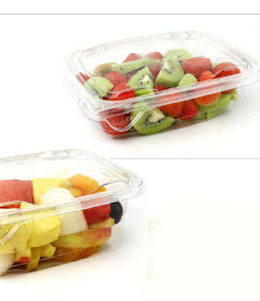 rPET food containers with protective tape, for restaurants, fastfood, delivery, catering
