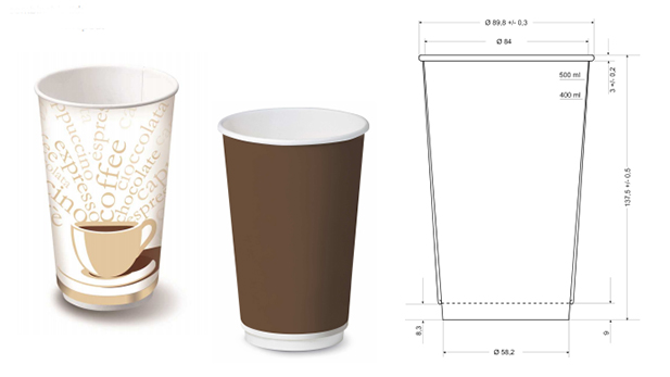 DW paper coffee cups 16 oz