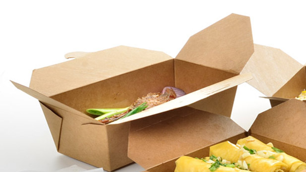 Cardboard kraft food delivery containers