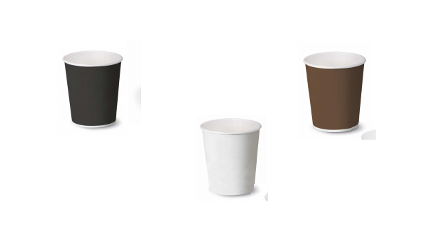 available black, white and brown paper cups 