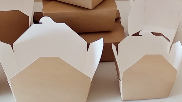 Cardboard food delivery boxes