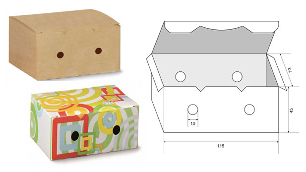 Cardboard chicken nugget boxes