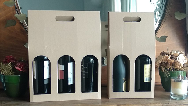 Paper bottle box for package 1 - 6 bottles