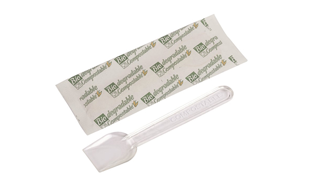 Biodegradable transparent ice cream spoons 10 cm individually biodegradable packaged
