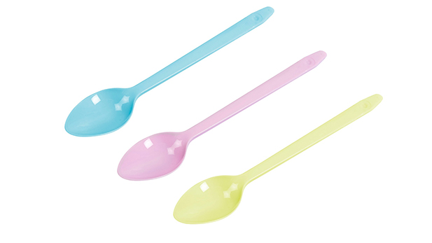 Biodegradable ice cream spoons 15 cm of three colors in the same box