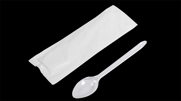 Biodegradable transparent ice cream spoons 15 cm in bio case