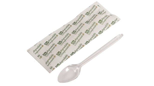 Biodegradable transparent or white ice cream spoons 15 cm in biodegradable packaged