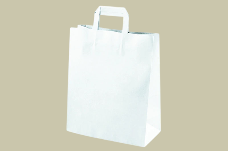 Крафтови бели и кафяви торбички в наличност, с плоски или усукани дръжки