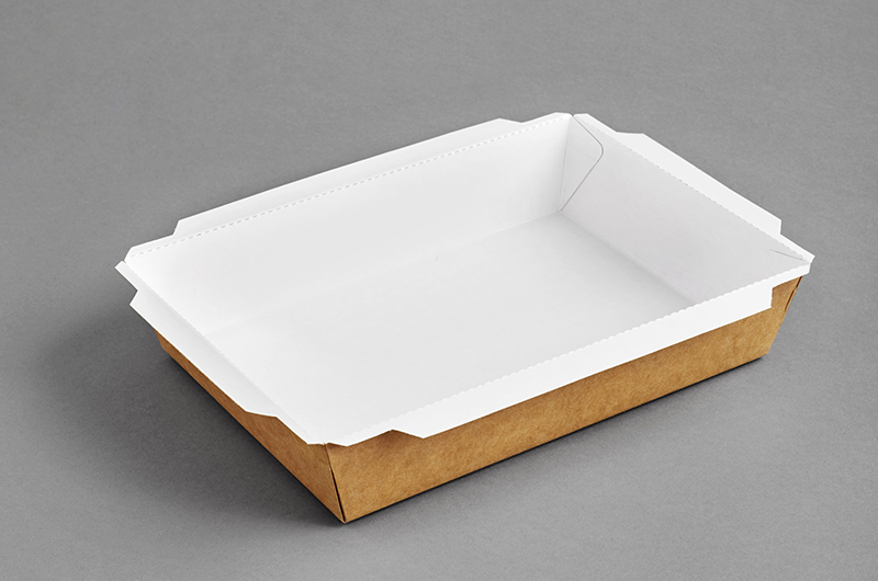 Бели/бели и крафт/бели правоъгълни кутии за доставка на храна
