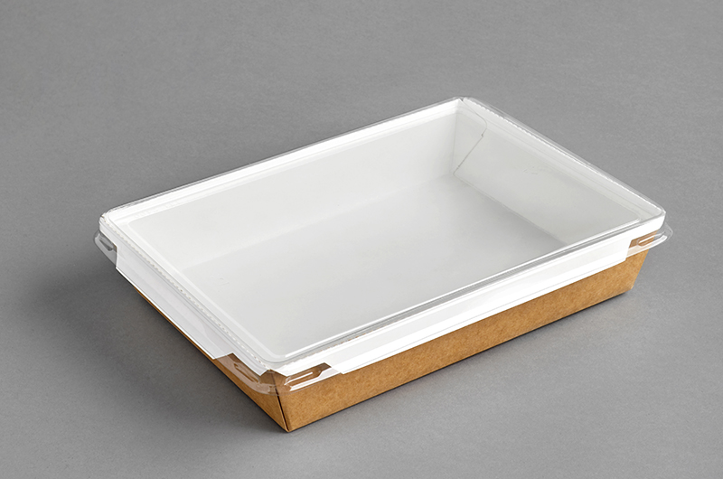 Бели/бели и крафт/бели правоъгълни кутии за доставка на храна