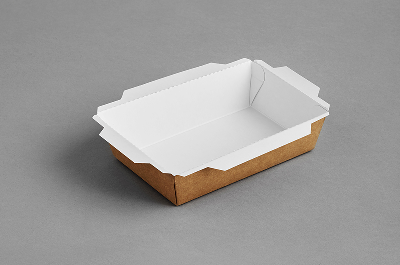 Бели/бели и крафт/бели правоъгълни кутии за доставка на храна