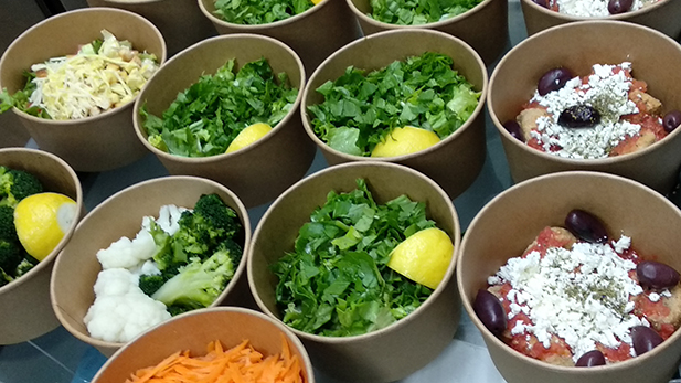Salad round kraft bowls, Kraft Salad Containers