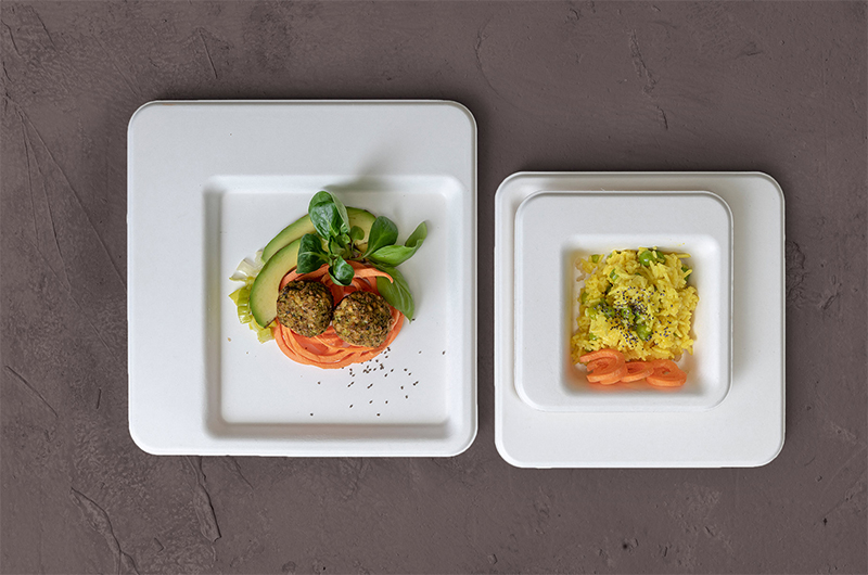 PULP biodegradable round, square and oval plates