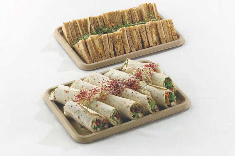 PULP biodegradable food transport platters