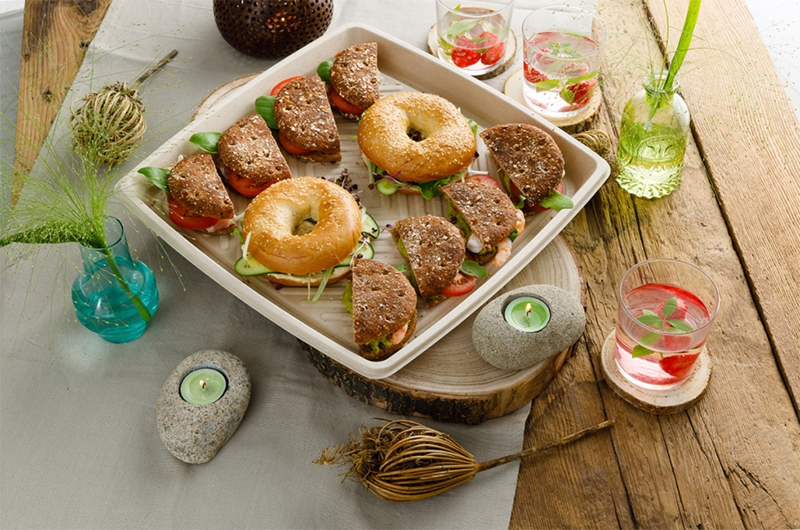 PULP biodegradable food transport platters