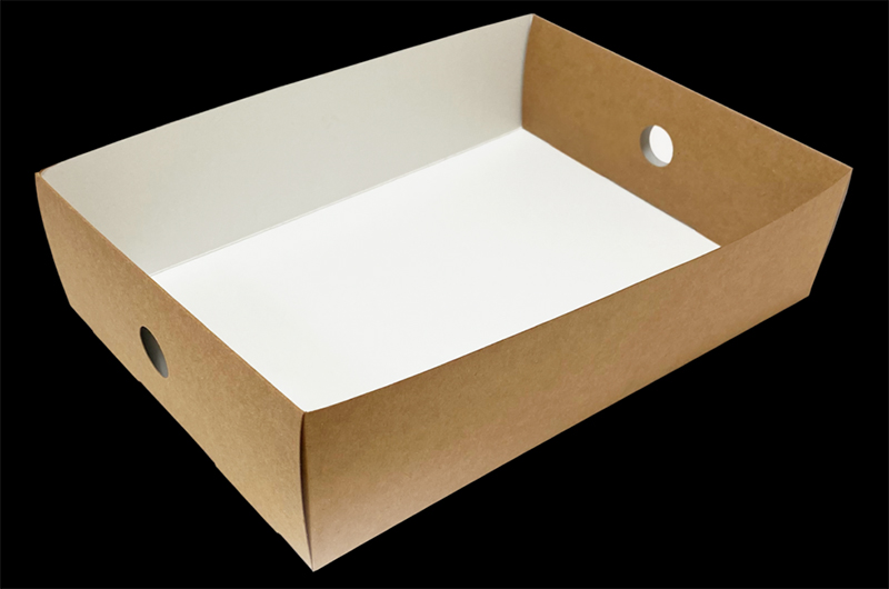 Biodegradable paper food transport trays
