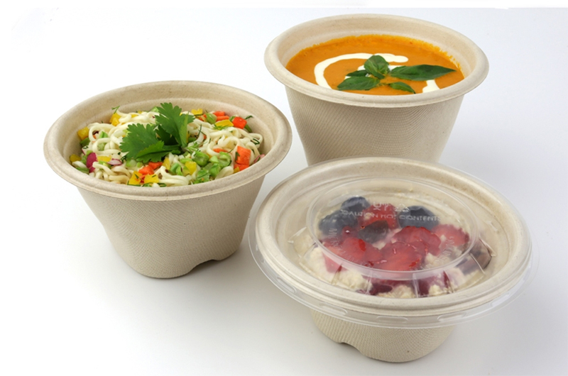 Round biodegradable food containers