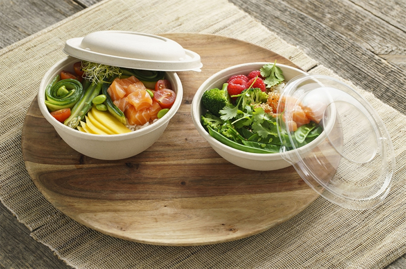 Round biodegradable food bowls