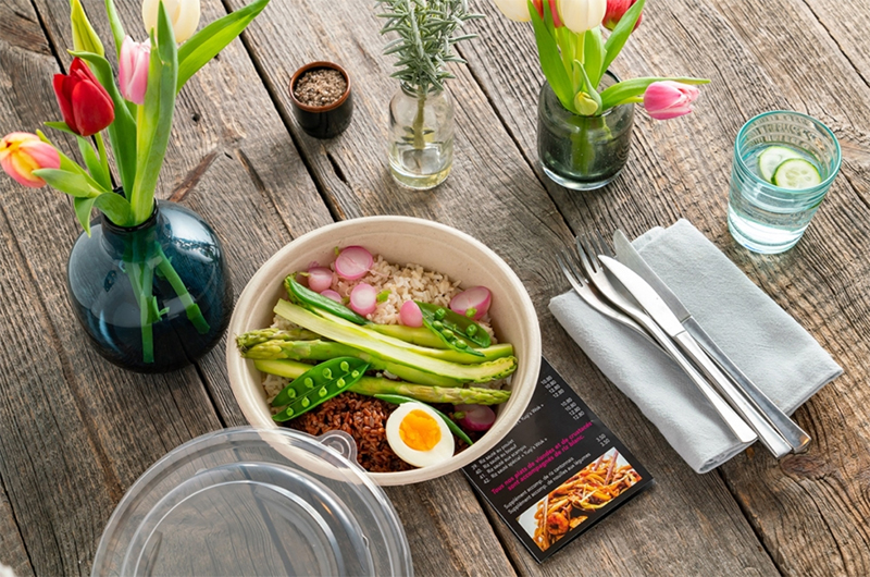 Round biodegradable food containers