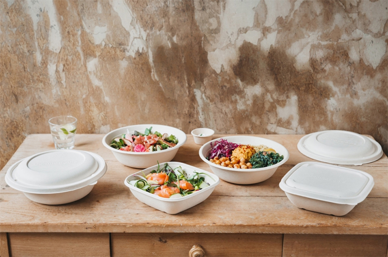 Round biodegradable food containers