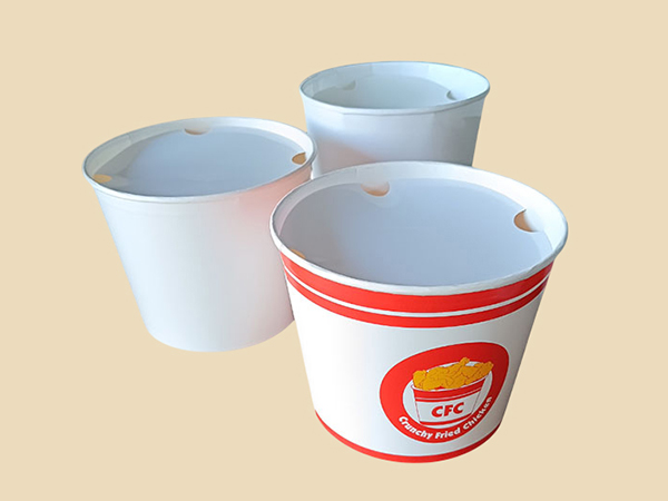 Cardboard branded chicken buckets