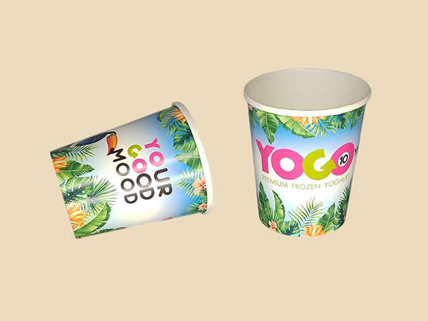 Cardboard ice cream branded cups