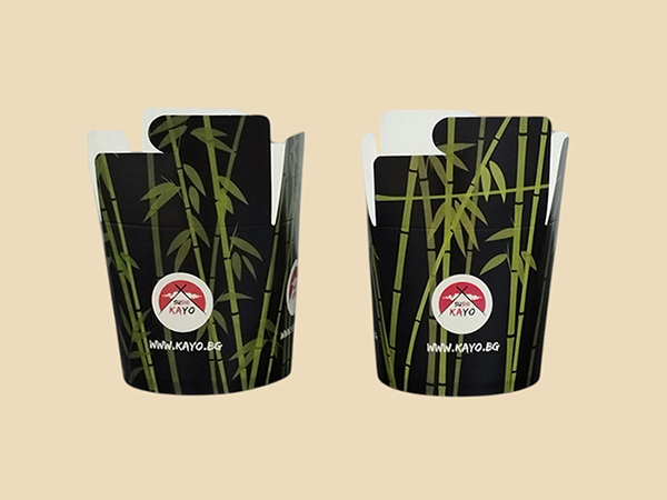 Cardboard branded round pasta - noodle boxes