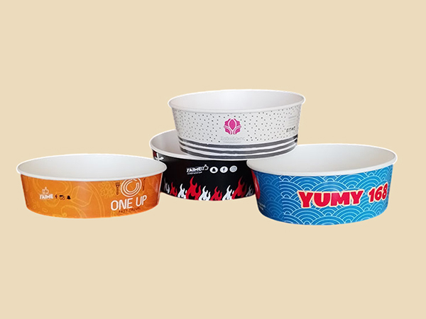 Cardboard round salad branded bowls