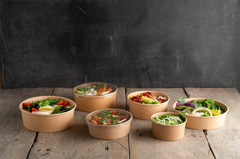 Biodegradable round salad bowls