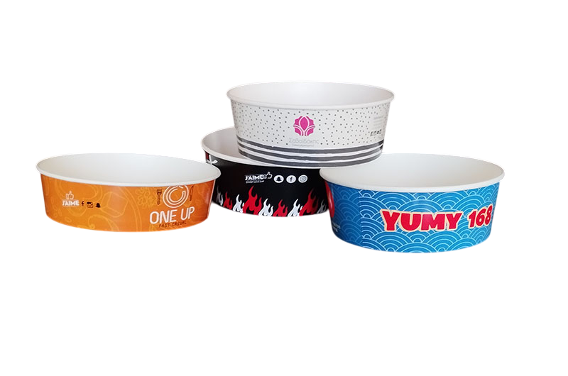 Classic kraft round salad bowls