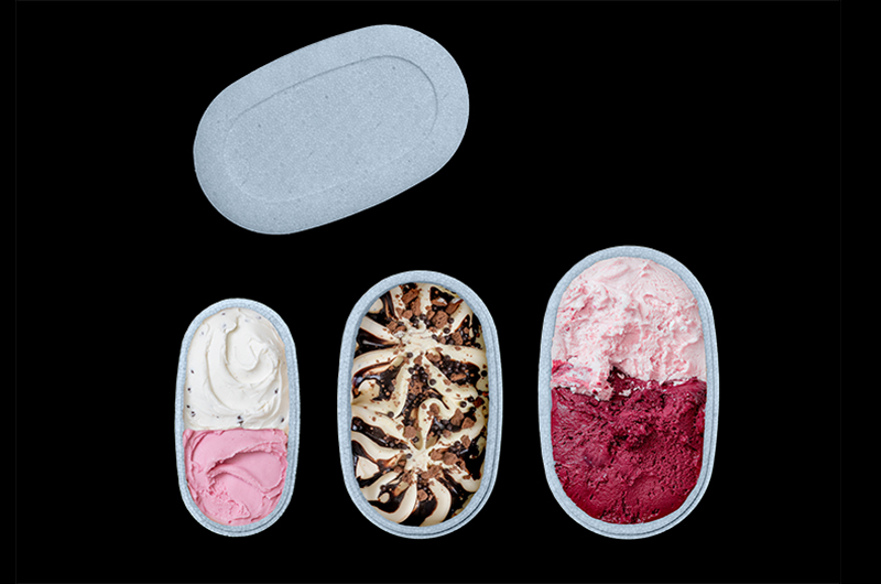 Recyclable ice cream transport and storage containers