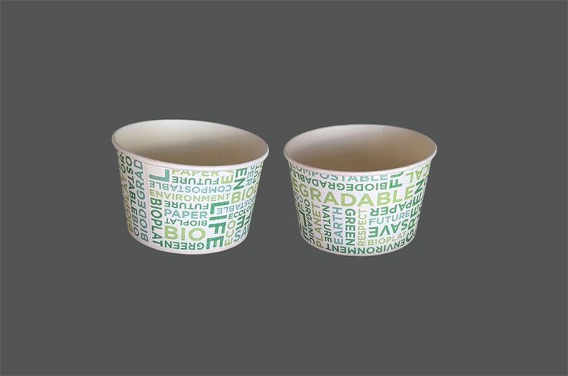 Available biodegradable ice cream cups of general printing and white cups