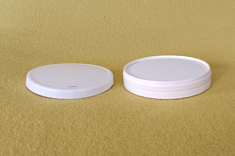 Printing on paper snap-on lids for ice cream cups