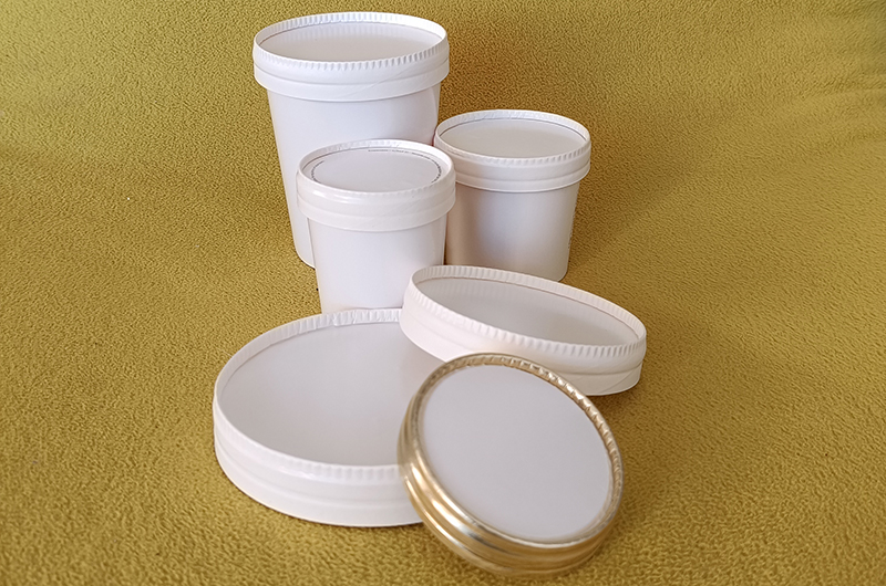 Printing on paper snap-on lids for ice cream cups