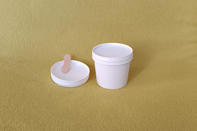 Printing on paper snap-on lids for ice cream cups