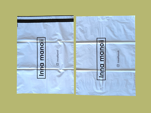 E-commerce bags with two adhesive tapes or document holder
