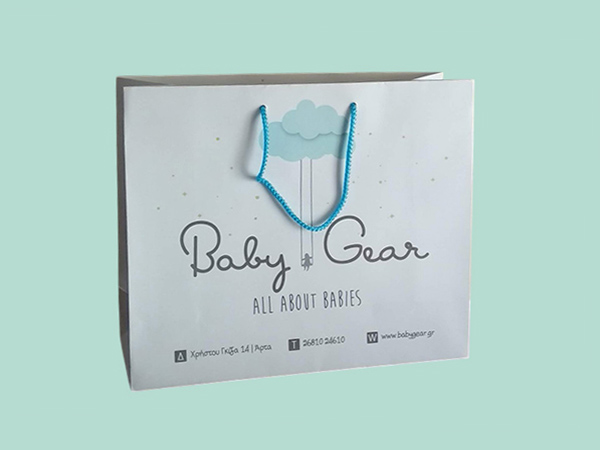 Luxury branded paper bags with cord handles