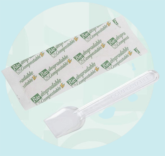 Ice cream spoons individual packaging