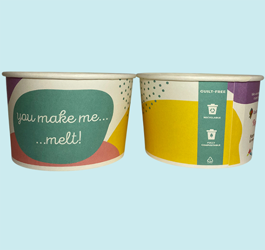 Branded ice cream cups & tubes, lids