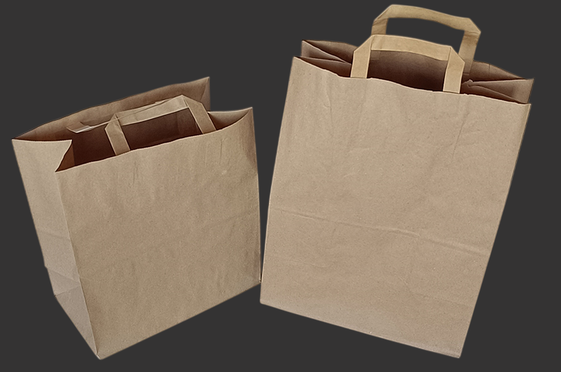Ready made kraft paper bags with/without handles