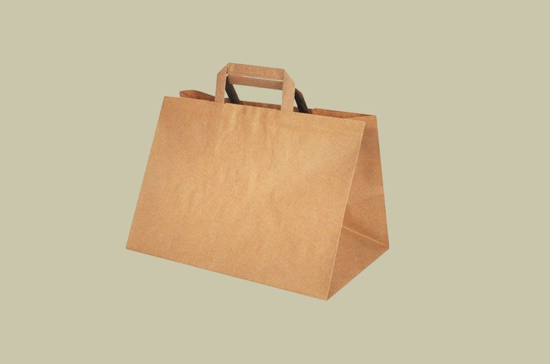 Available kraft shopping bags with twist and flat handles